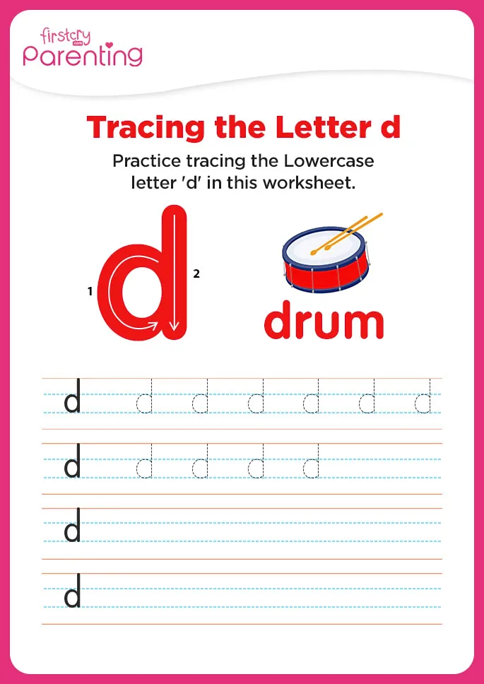 d for drum worksheet