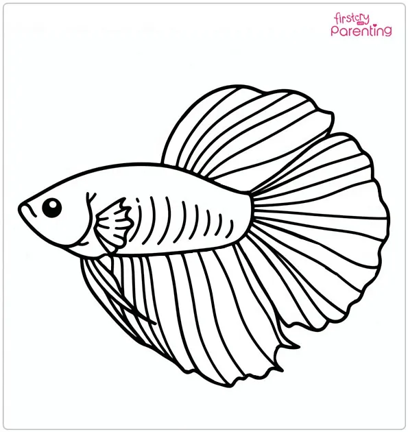 Betta Fish Coloring Page