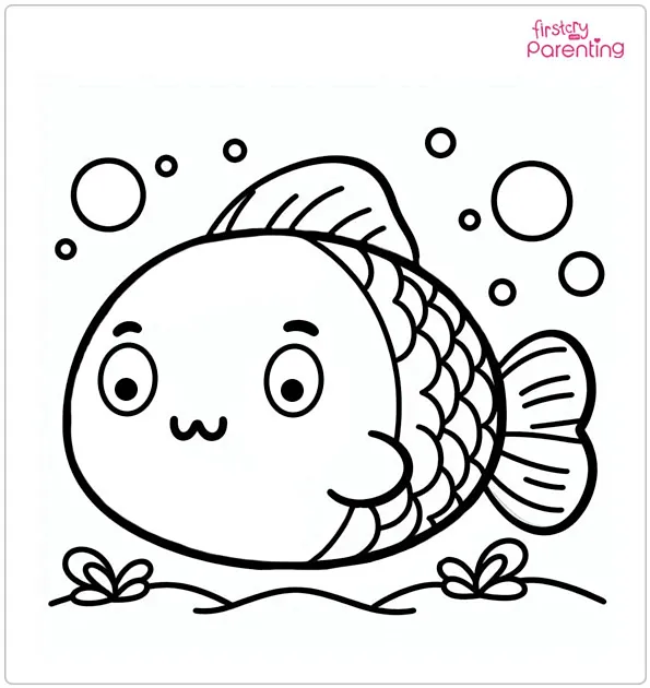 Cute Fish Coloring Page