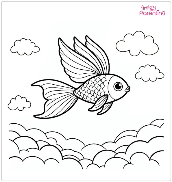 Flying Fish Coloring Page