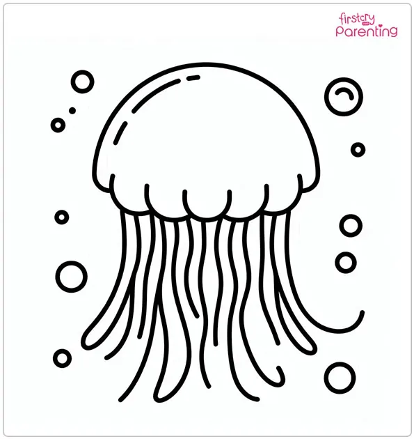 Jelly fish Coloring Page