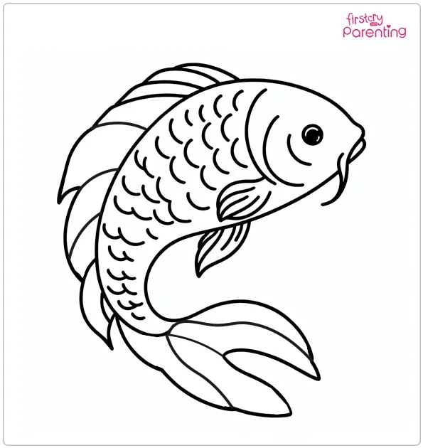 Koi Fish Coloring Page