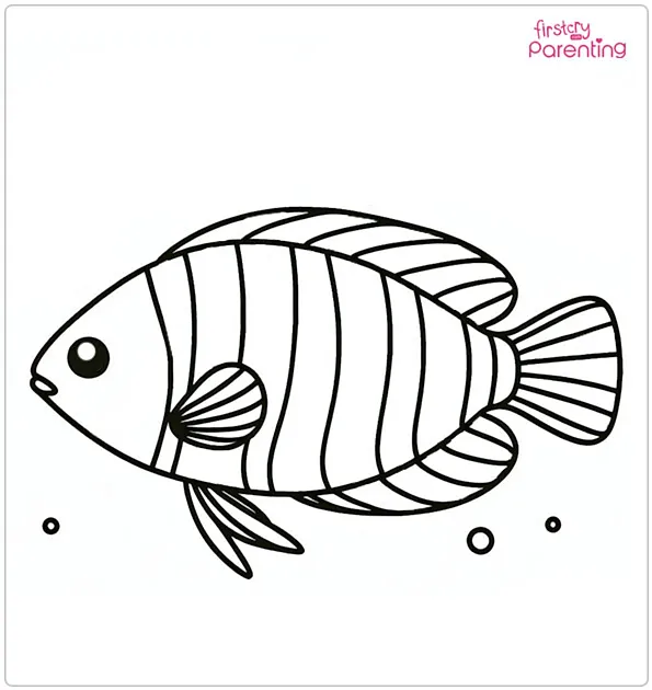 Rainbow Fish Coloring Page