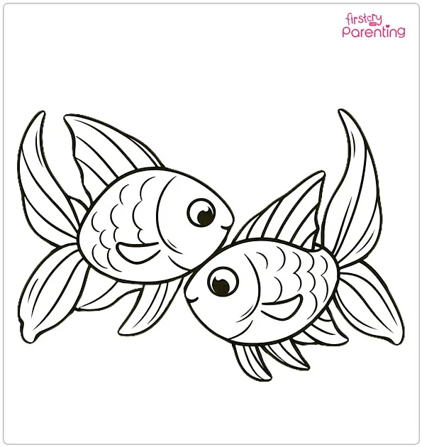 Two Twin Fish Coloring Page