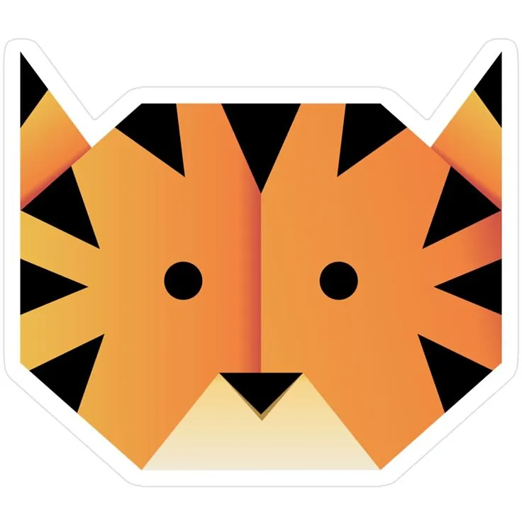 Simple Origami Tiger Face 
