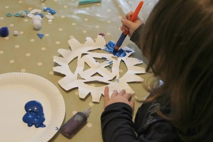 Paper Plate Snowflakes