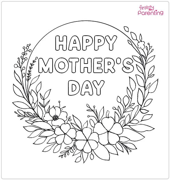 Happy Mother's Day Coloring Page