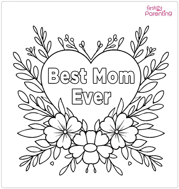Best Mom Ever Coloring Page
