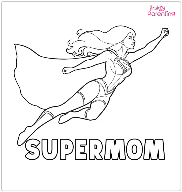 Super Mom Coloring Page