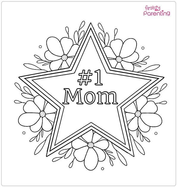 #1 Mom Coloring Page