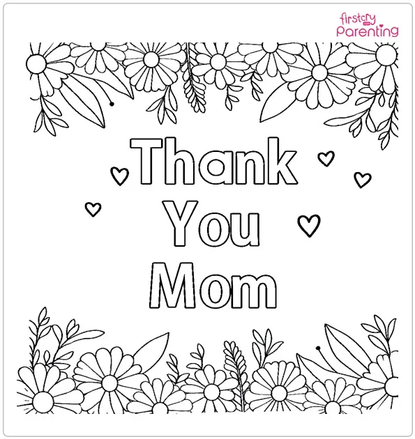 Thank You Mom Coloring Page