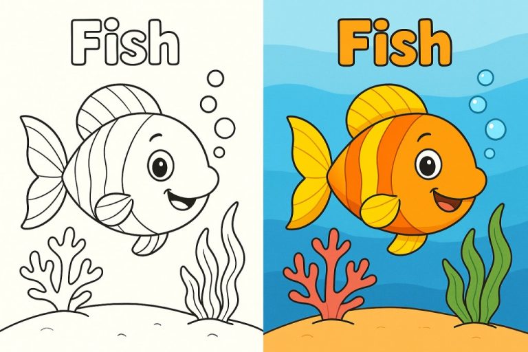 Fish Coloring Pages – Free Printable PDFs For Kids