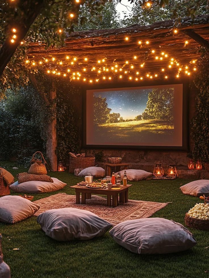 Classic Movie Night Setup