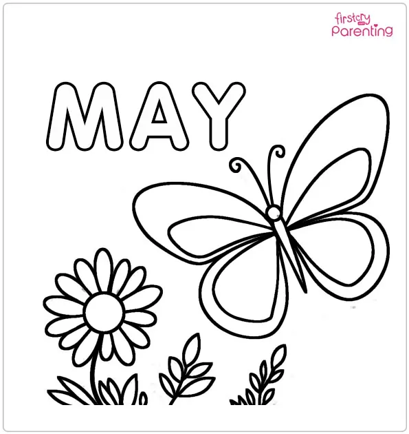Butterfly May Coloring Page