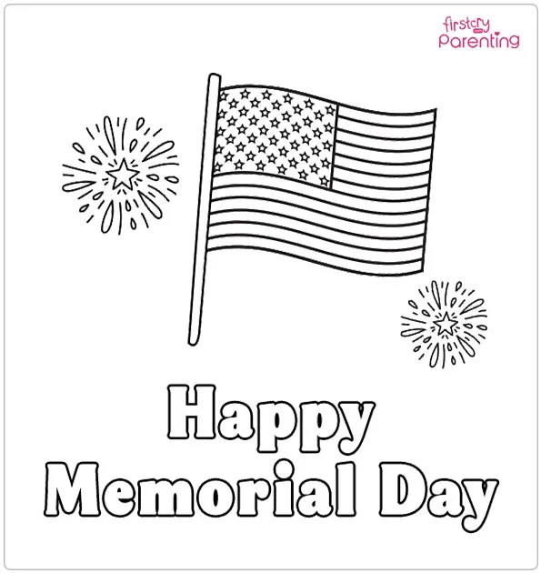 Happy Memorial Day Coloring Page