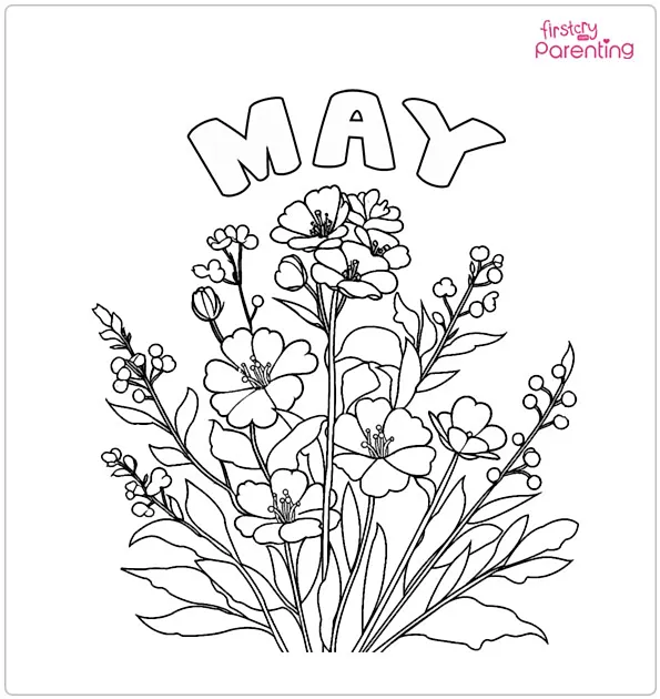 May Flowers Coloring Page