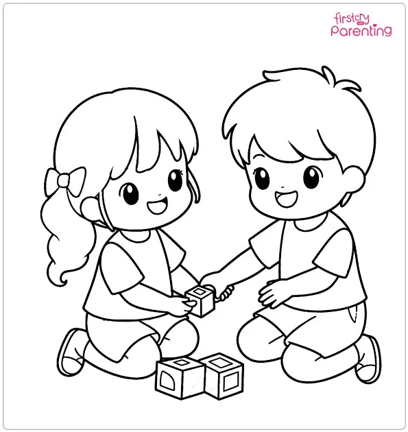 National Brothers And Sisters Day Coloring Page