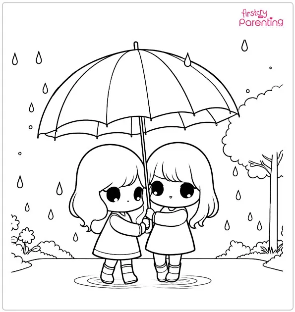 Rainy May Coloring Page