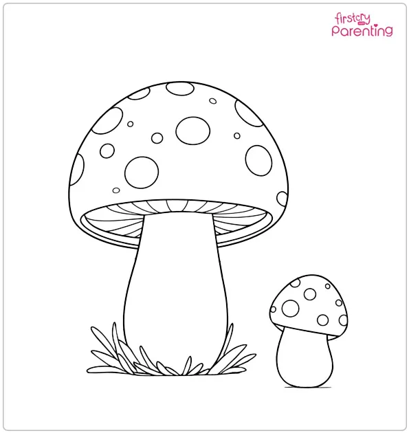 Easy Mushroom Coloring Page