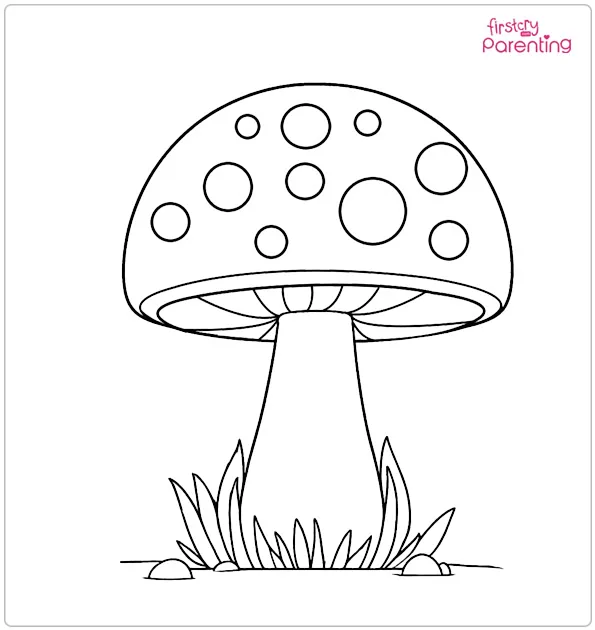Simple Mushroom Coloring Page