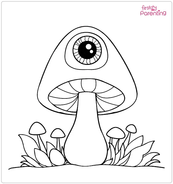 Trippy Mushroom Coloring Page