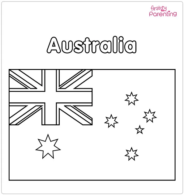 Australia Flag Coloring Page Australia Flag Coloring Page