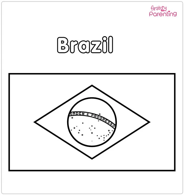 Brazil Flag Coloring Page Brazil Flag Coloring Page