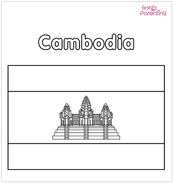 Cambodia Flag Coloring Page Cambodia Flag Coloring Page