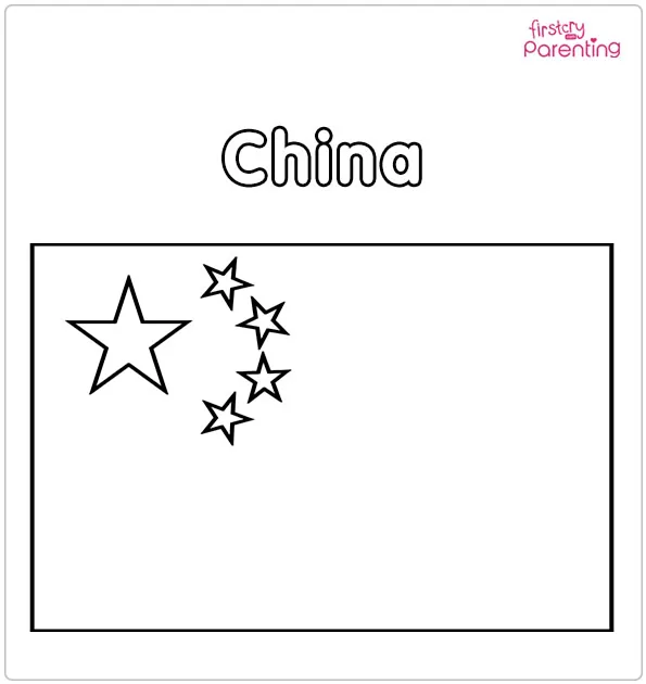 China Flag Coloring Page China Flag Coloring Page