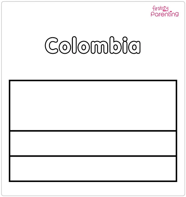 Colombia Flag Coloring Page Colombia Flag Coloring Page
