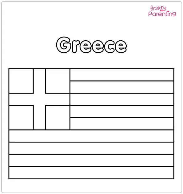 Greece Flag Coloring Page Greece Flag Coloring Page