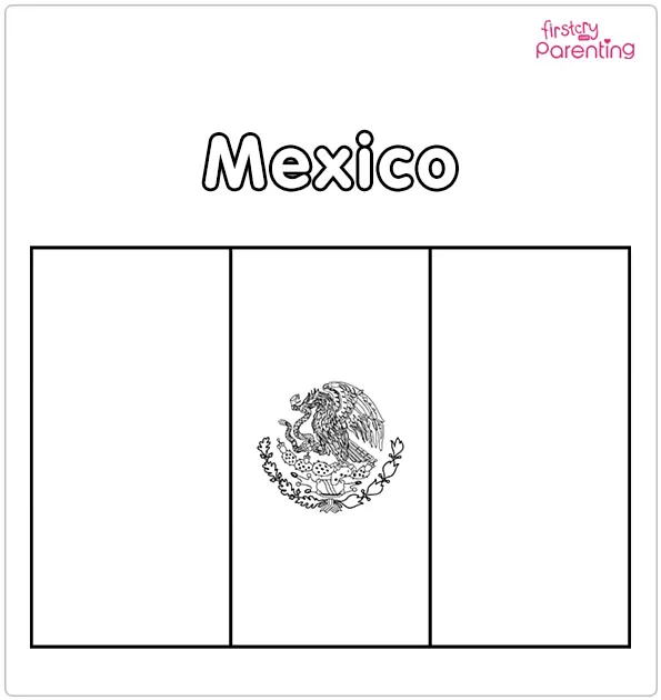 Mexico Flag Coloring Page Mexico Flag Coloring Page