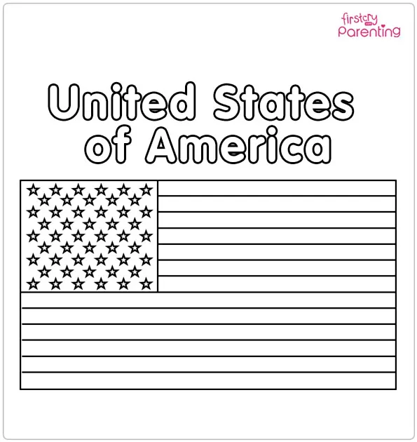 United States of America Flag Coloring Page United States of America Flag Coloring Page
