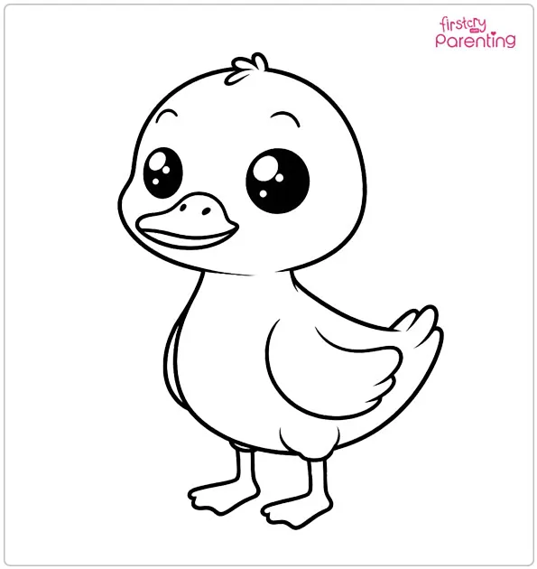 Kawaii Duck Coloring Page Kawaii Duck Coloring Page
