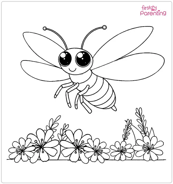 Fireflies Glowing At Night Coloring Page