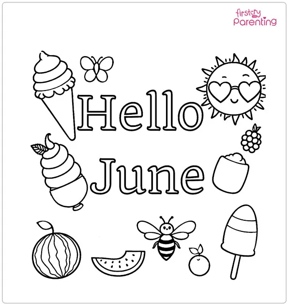 Hello June Coloring Page
