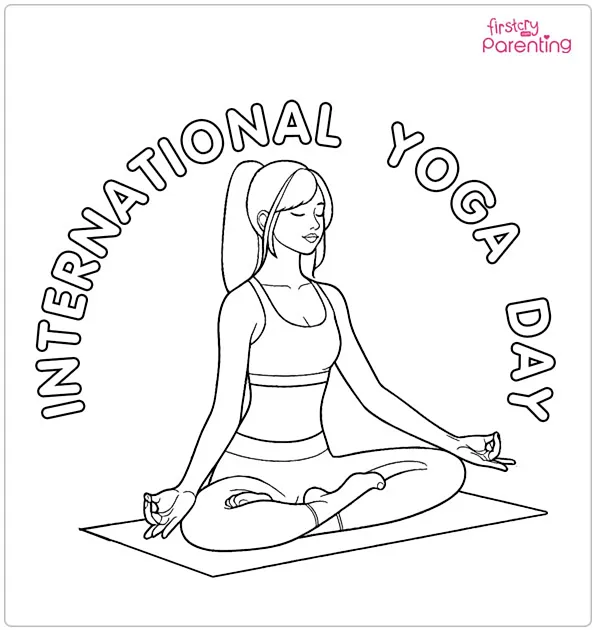 International Yoga Day Coloring Page