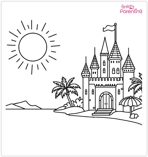 June Beach Coloring Page