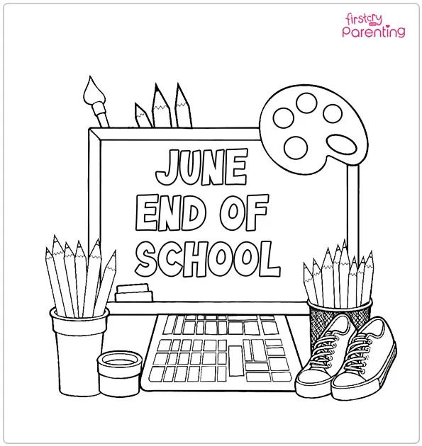 June End of School Coloring Page