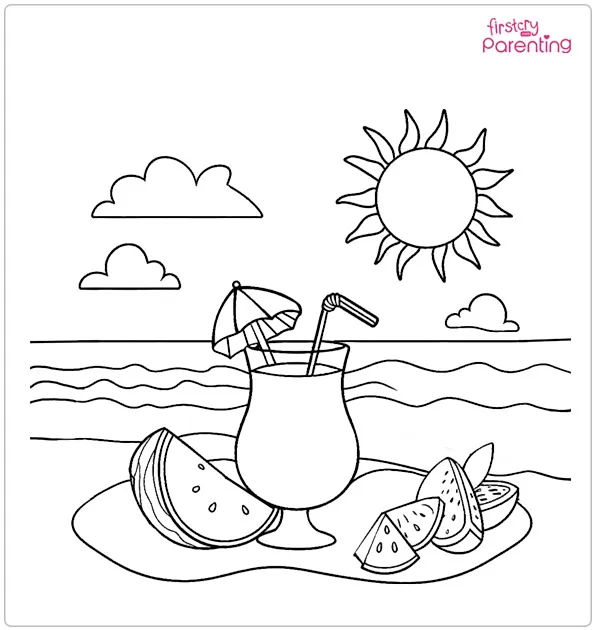 June Lemonade Coloring Page