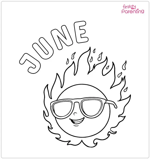 June Sun Coloring Page