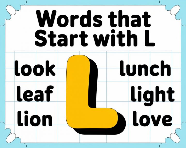 Words That Start With L for Kids to Learn