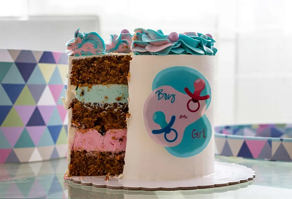 Gender Reveal Cake Twins Style