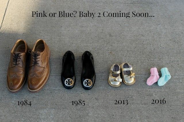 Baby Shoe Lineup pregnancy announcement