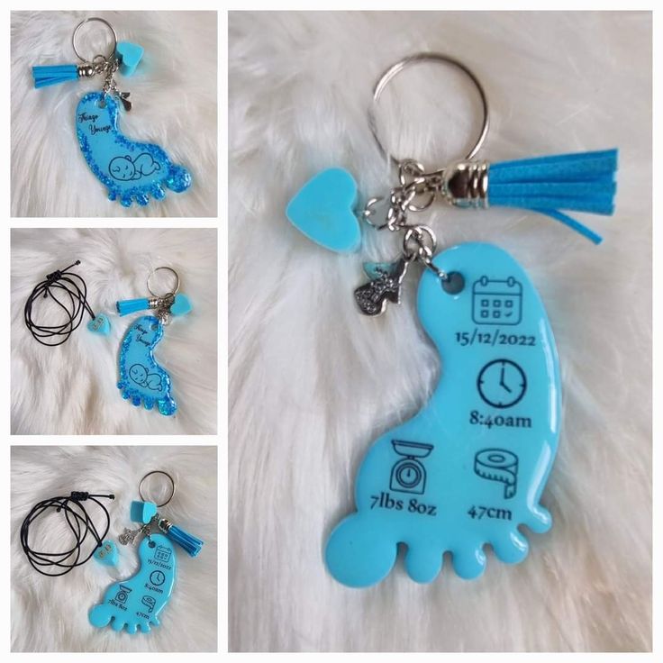Baby Footprint Keychain