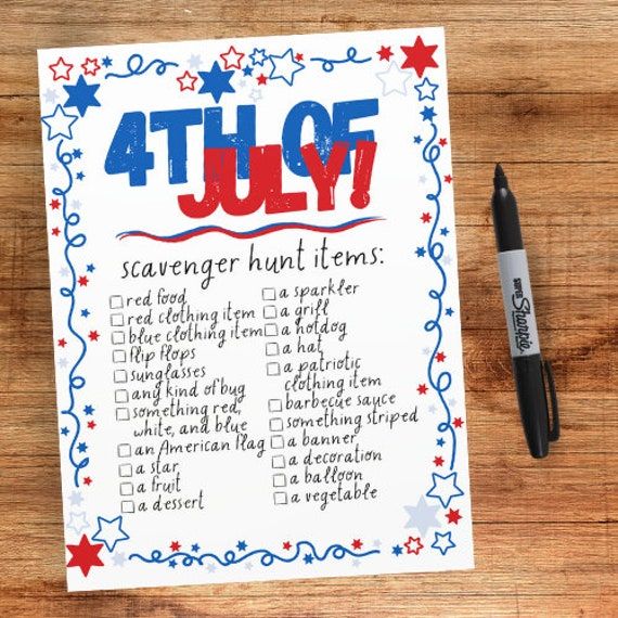American Flag Scavenger Hunt