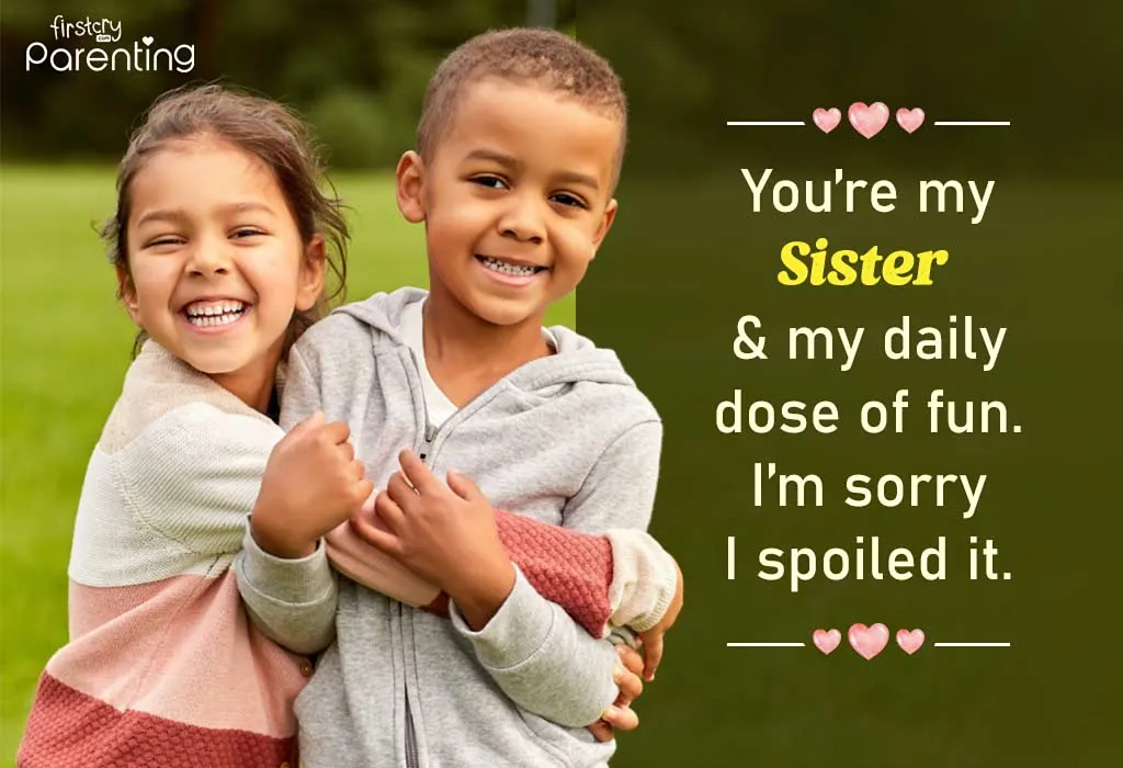 Cute Sorry Messages for Sister