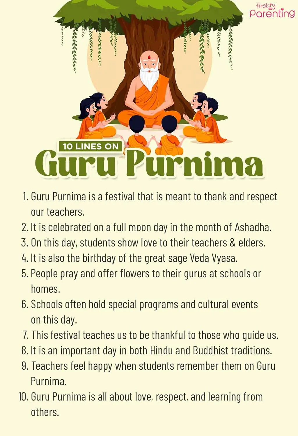 10 Lines on Guru Purnima