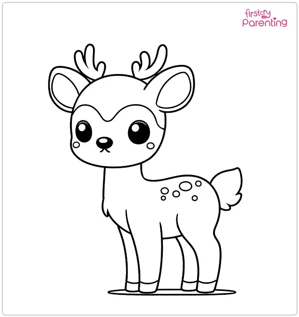 Cartoon Deer Coloring Page