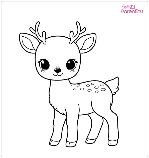 Cute Deer Coloring Page